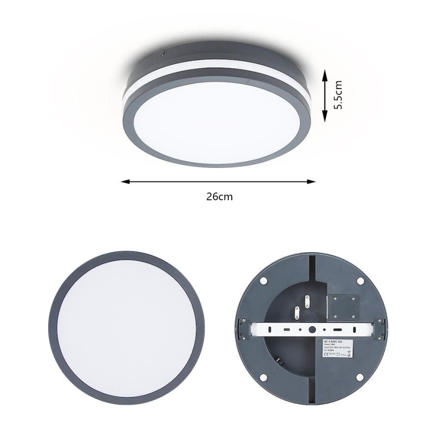 Brilagi - LED Kültéri lámpa BENE LED/24W/230V átm. 26 cm antracit IP54