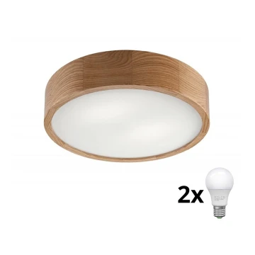 Brilagi - LED Mennyezeti lámpa CARVALHO 2xE27/60W/230V tölgy átm. 37,5 cm