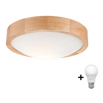 Brilagi - LED Mennyezeti lámpa CARVALHO SLIM 1xE27/60W/230V tölgy átm. 27 cm