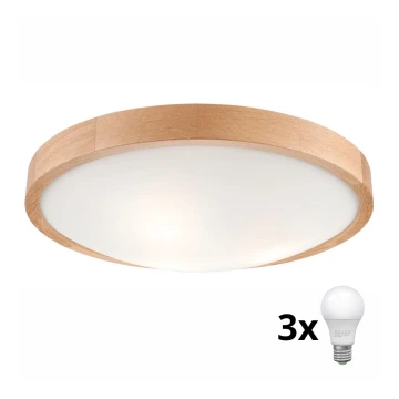 Brilagi - LED Mennyezeti lámpa CARVALHO SLIM 3xE27/60W/230V tölgy átm. 47 cm