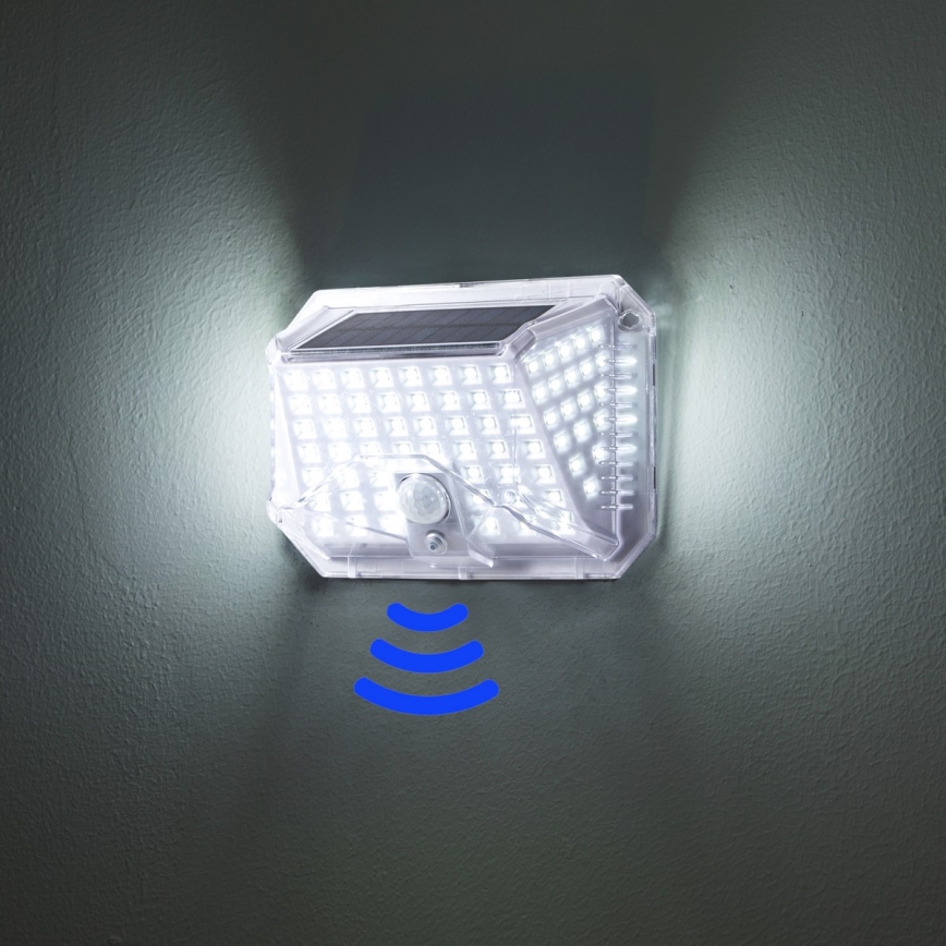 Brilagi - LED Napelemes fali lámpa érzékelővel WALLIE LED/4W/5,5V 6500K IP64 ezüst