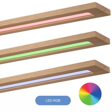 Brilagi - LED RGBW Dimmelhető panel WOODY FRAME LED/34W/230V 2700-6500K tölgy + távirányítás