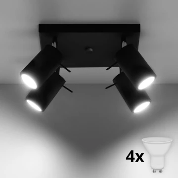 Brilagi -  LED Spotlámpa ASMUS 4xGU10/7W/230V fekete