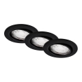 Brilo - KÉSZLET 3x LED Fürdőszobai beépíthető lámpa 1xGU10/5W/230V IP23 fekete