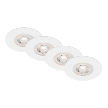 Brilo - KÉSZLET 4x LED Fürdőszobai beépíthető lámpa LED/4,9W/230V IP44 fehér