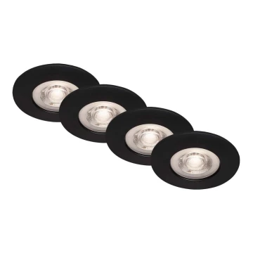 Brilo - KÉSZLET 4x LED Fürdőszobai beépíthető lámpa LED/4,9W/230V IP44 fekete