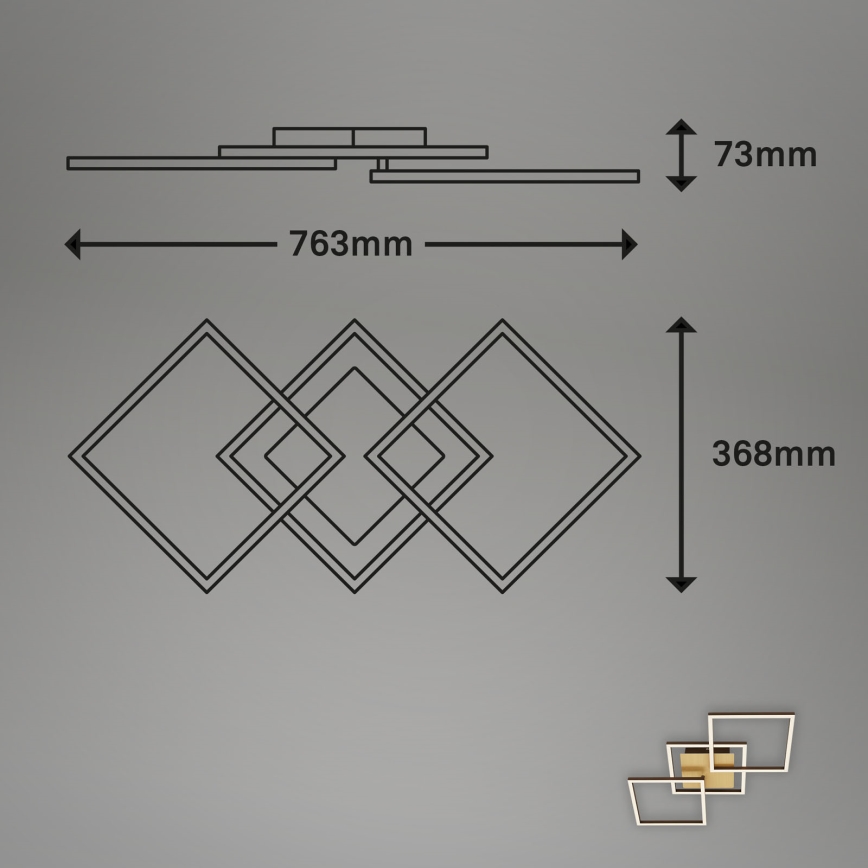 Brilo - LED Dimmelhető felületre szerelhető csillár FRAME LED/30W/230V