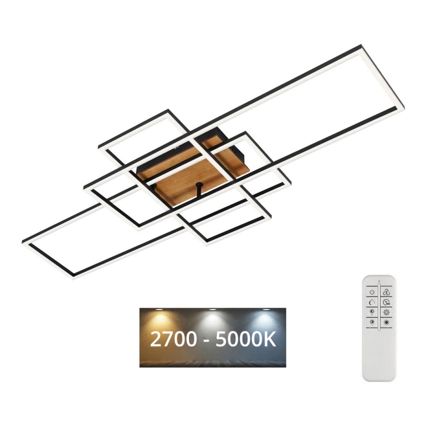 Brilo - LED Dimmelhető felületre szerelhető csillár FRAME LED/51W/230V 2700-5000K fekete/barna + távirányítás