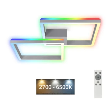Brilo - LED RGBW Dimmelhető felületre szerelhető csillár FRAME 2xLED/17W/230V 2700-6500K + távirányítás
