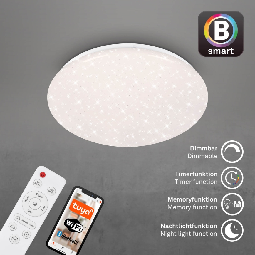 Brilo - LED RGBW Dimmelhető fürdőszobai lámpa LED/19W/230V 3000-6500K IP44 Wi-Fi Tuya + távirányítás