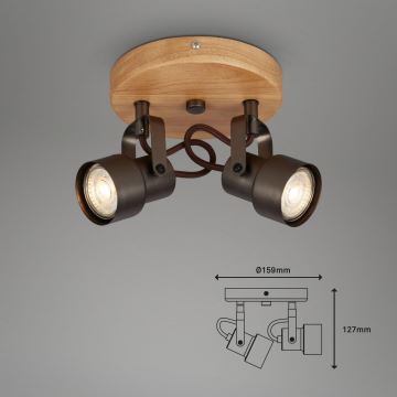 Briloner 2872-025R - LED Spotlámpa SPOTLIGHT 2xGU10/5W/230V barna