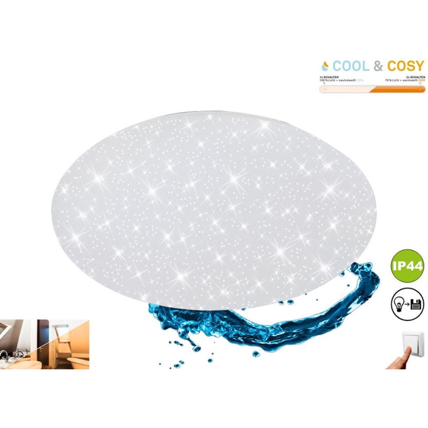 Briloner 3138-016 - LED dimmelhető fürdőszobai lámpa COOL&COSY LED/18W/230V 2700/4000K IP44