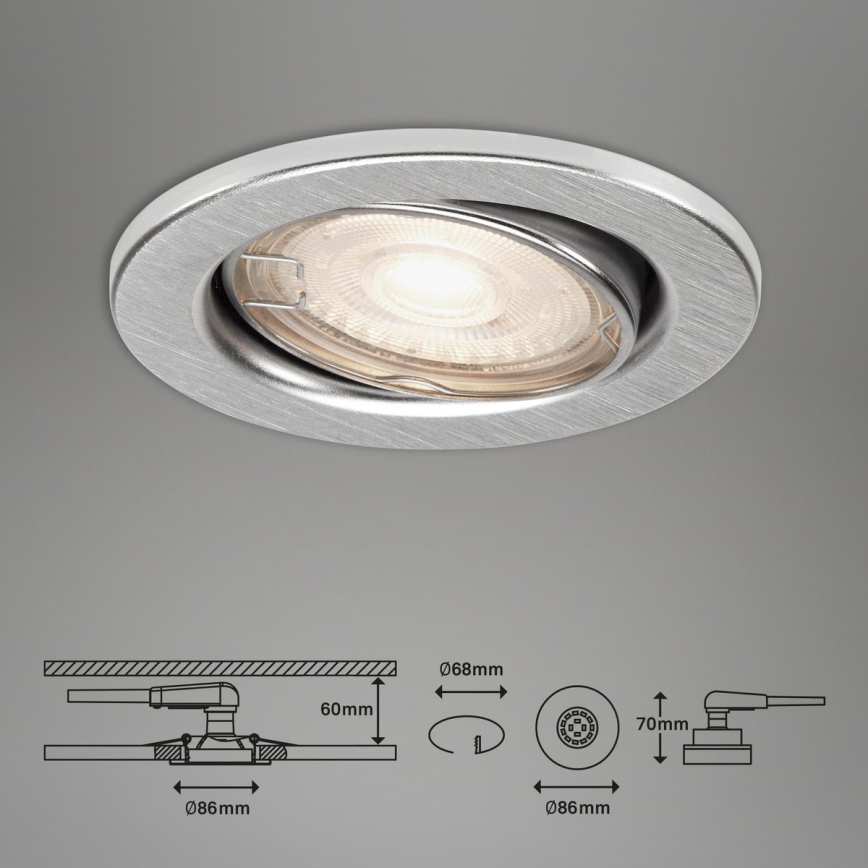 Briloner 7144-039 - Készlet 3x LED Fürdőszobai beépíthető lámpa SLIDE 1xGU10/4W/230V IP23