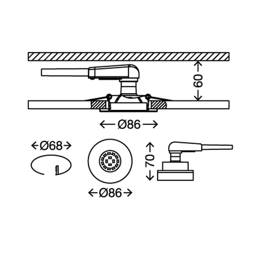 Briloner 7220-032-KÉSZLET 3x LED Fürdőszobai beépíthető mennyezeti lámpa FIT 1xGU10/5W/230V matt nikkel