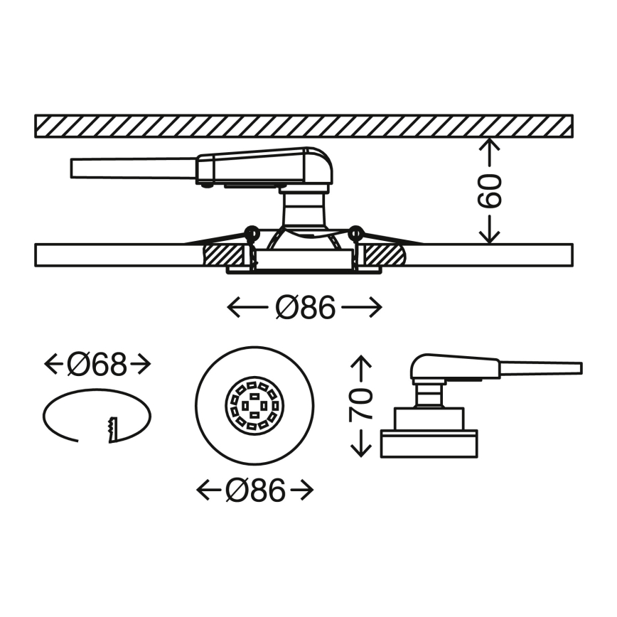 Briloner 7277-039 - KÉSZLET 3x LED Dimmelhető fürdőszobai beépíthető lámpa 1xGU10/5W/230V IP23