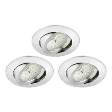 Briloner 8312-039 - KÉSZLET 3x LED Fürdőszobai beépíthető lámpa LED/5W/230V IP23