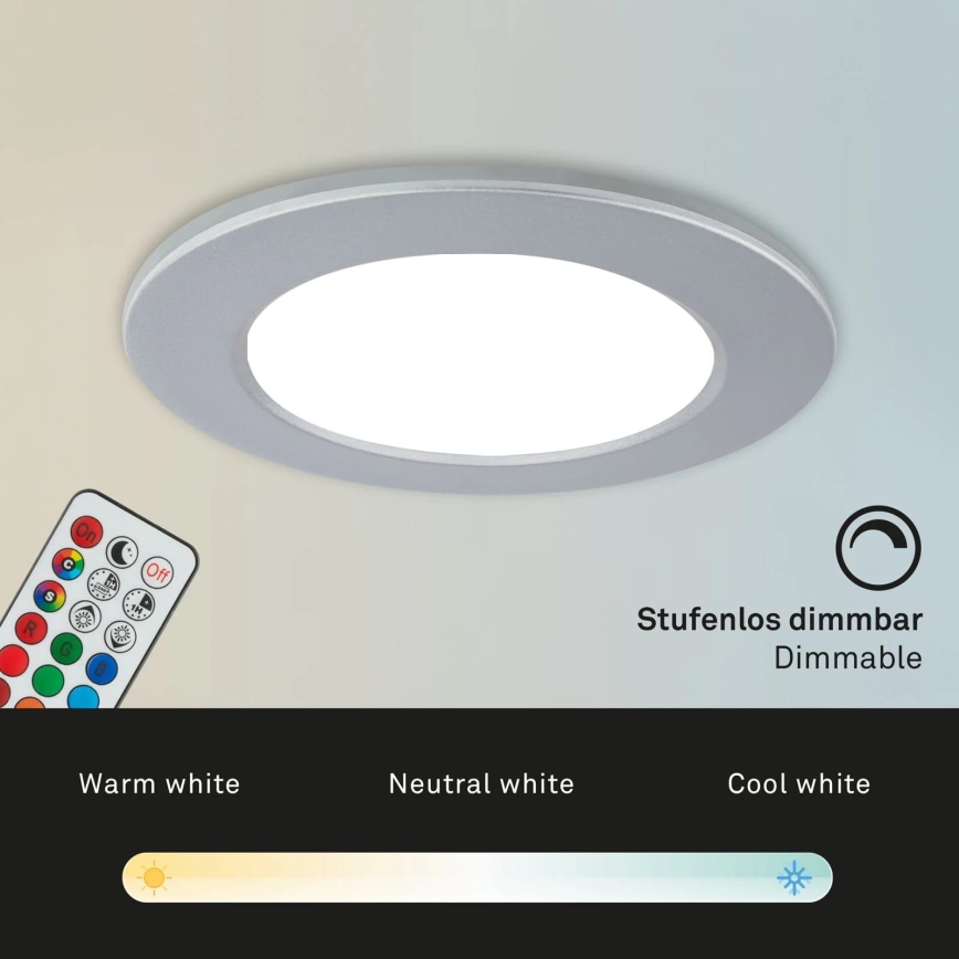 Briloner - KÉSZLET 3x LED RGBW Dimmelhető fürdőszobai fügesztett mennyezeti lámpa LED/4,8W/230V 3000-6500K IP65 + távirányítás