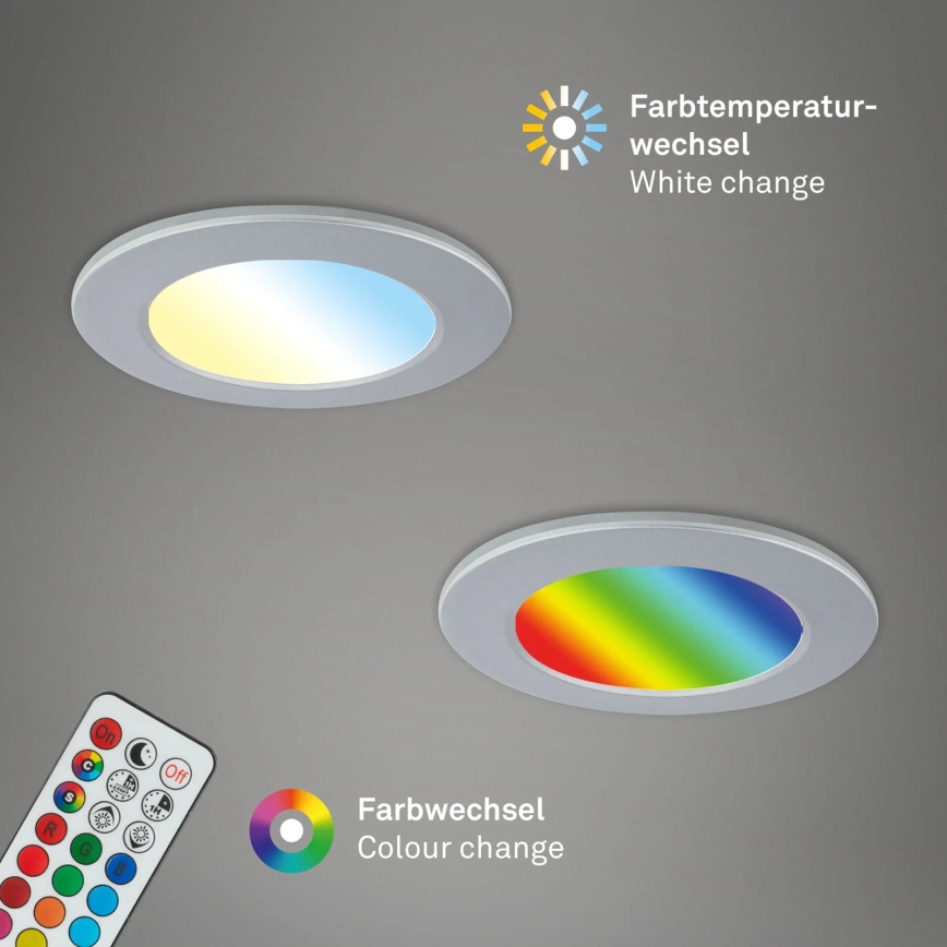 Briloner - KÉSZLET 3x LED RGBW Dimmelhető fürdőszobai fügesztett mennyezeti lámpa LED/4,8W/230V 3000-6500K IP65 + távirányítás