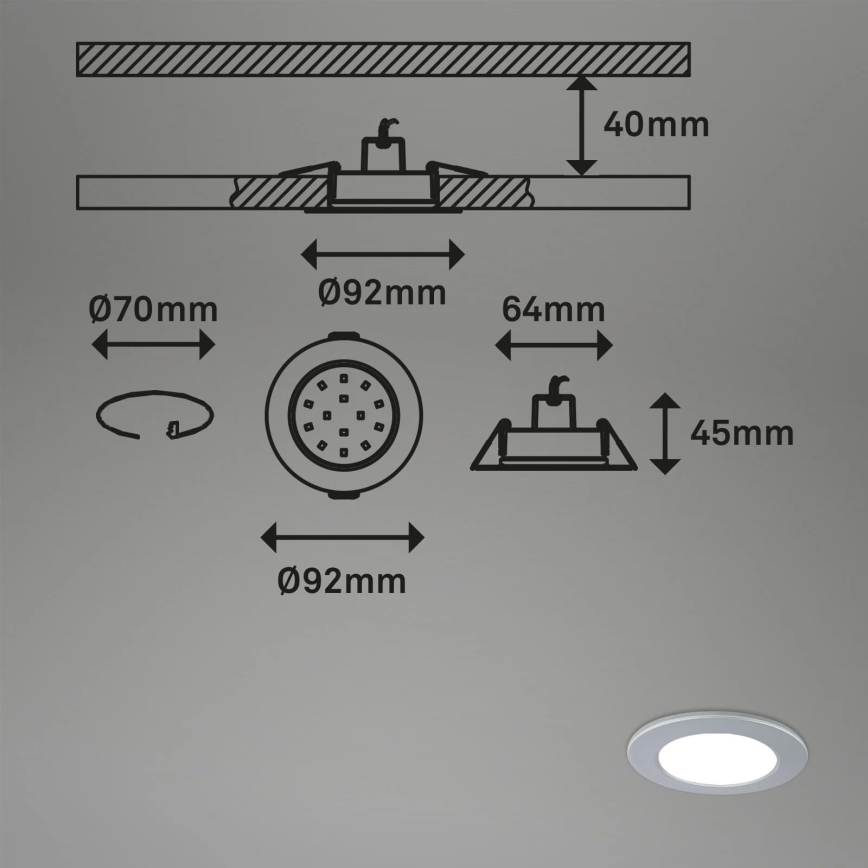 Briloner - KÉSZLET 3x LED RGBW Dimmelhető fürdőszobai fügesztett mennyezeti lámpa LED/4,8W/230V 3000-6500K IP65 + távirányítás