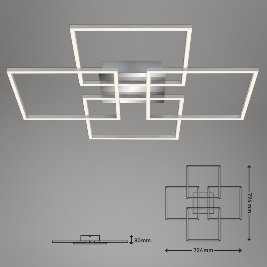 Briloner - LED Dimmelhető felületre szerelhető csillár FRAME 4xLED/12W/230V