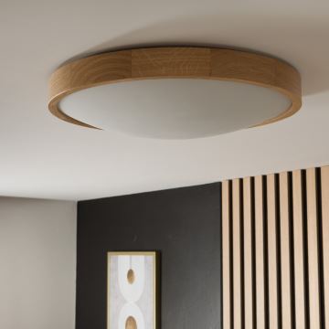 Ceiling Light OAK SLIM 3×E27/60W/230V Oak ø 47 cm