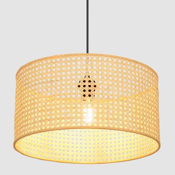 Csillár zsinóron ALBA 1xE27/60W/230V á. 40 cm rattan/fekete