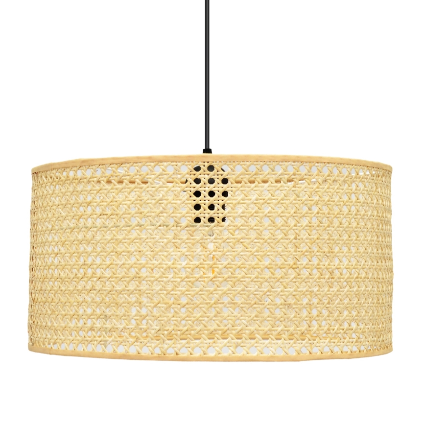 Csillár zsinóron ALBA 1xE27/60W/230V á. 40 cm rattan/fekete