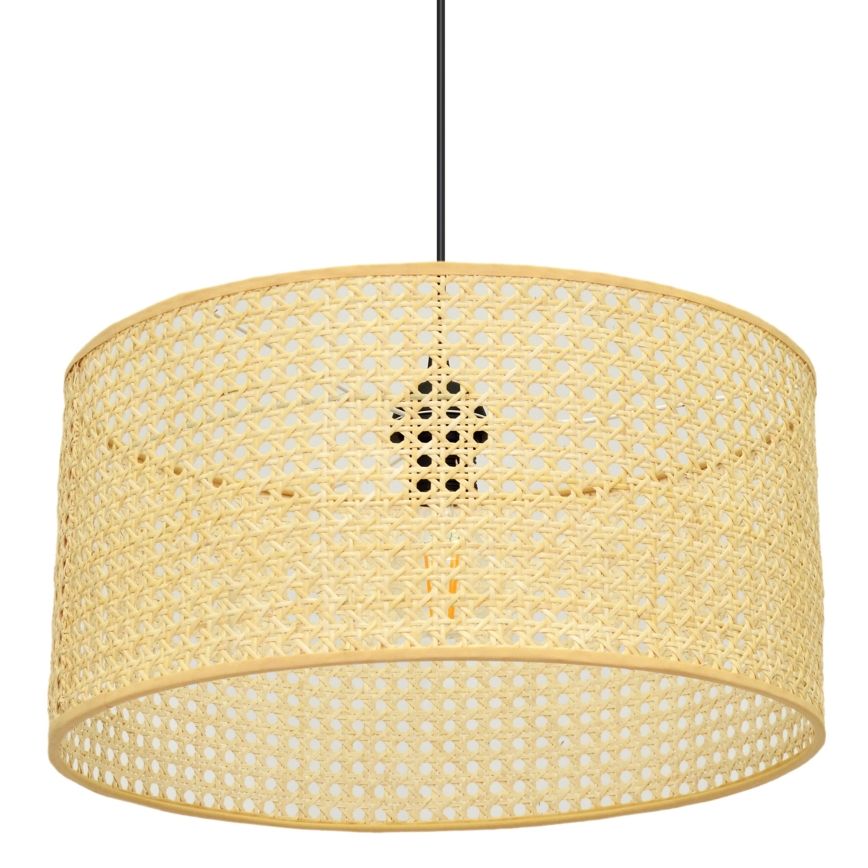 Csillár zsinóron ALBA 1xE27/60W/230V á. 40 cm rattan/fekete