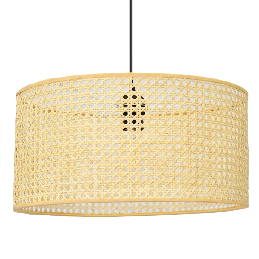 Csillár zsinóron ALBA 1xE27/60W/230V á. 40 cm rattan/fekete