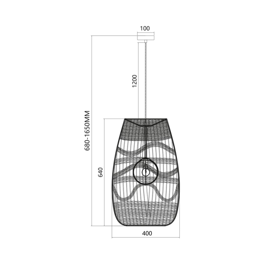 Csillár zsinóron ARONA 1xG9/9W/230V átm. 40 cm rattan/bézs