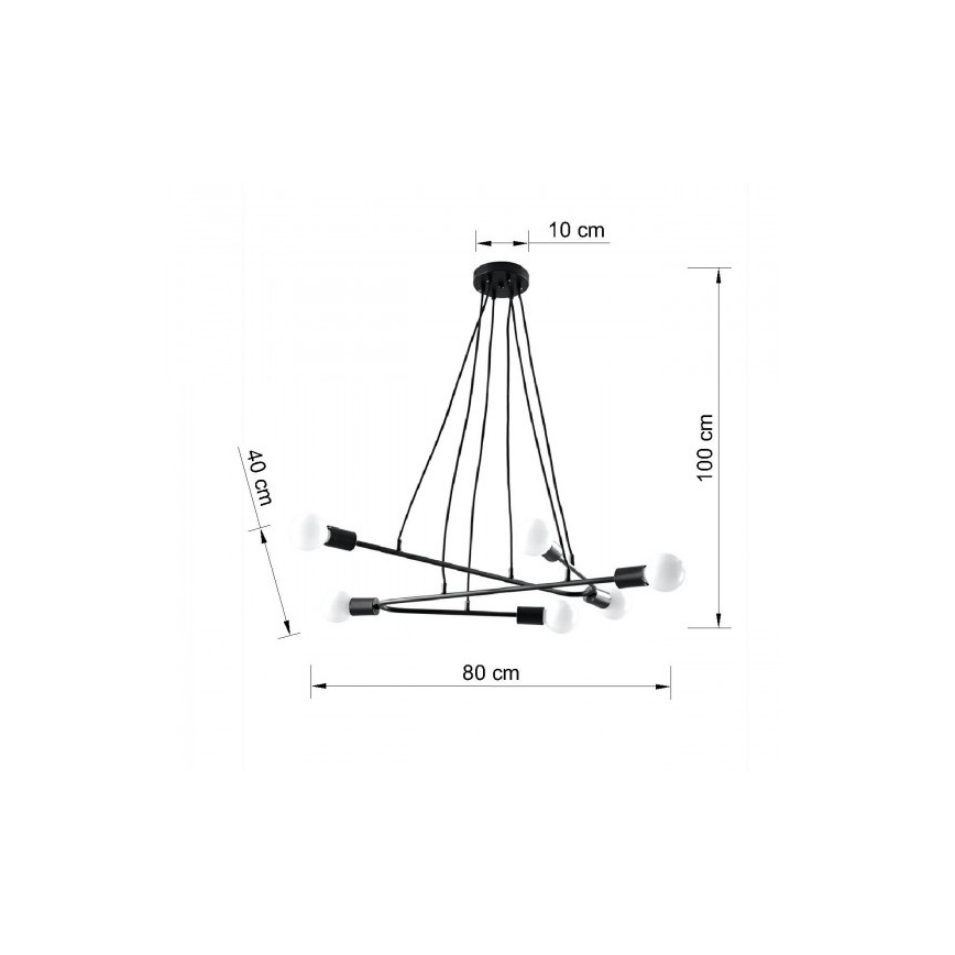 Csillár zsinóron ASTRAL 6xE27/60W/230V