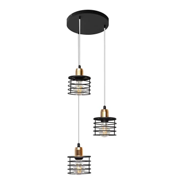 Csillár zsinóron EDISON 3xE27/60W/230V