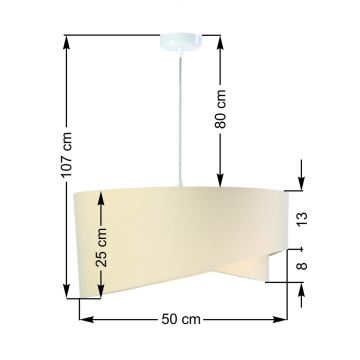 Csillár zsinóron GALAXY 1xE27/60W/230V bézs/arany