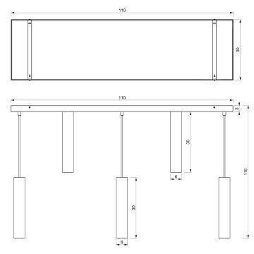 Csillár zsinóron RAITO 8xGU10/8W/230V sárgaréz