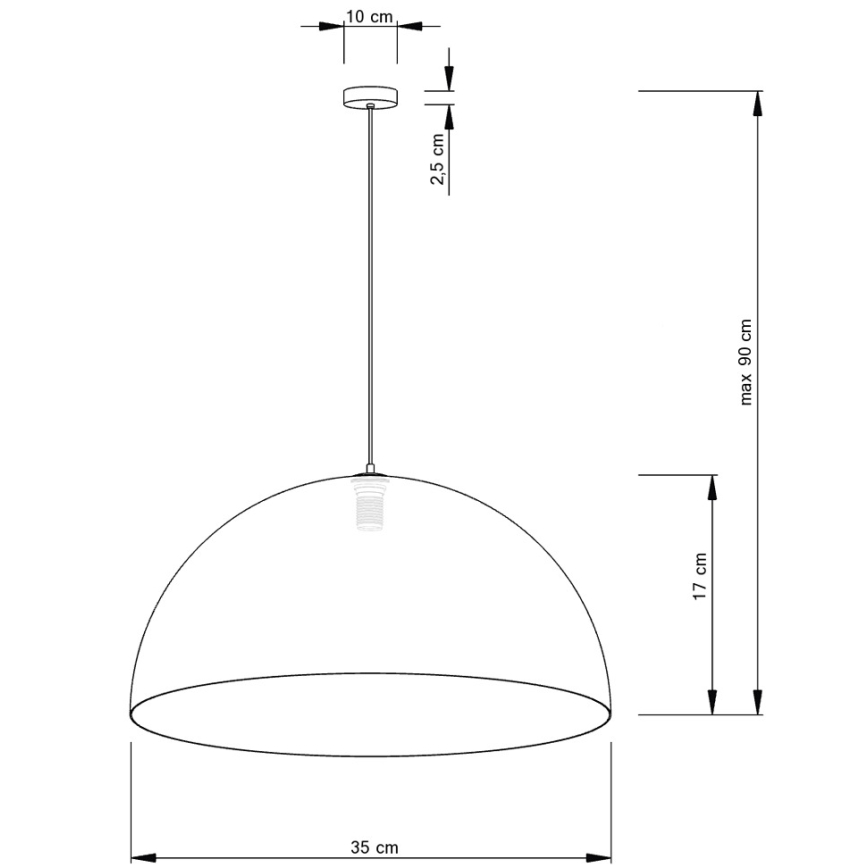 Csillár zsinóron SFERA 1xE27/60W/230V á. 35 cm arany