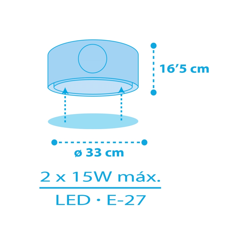 Dalber 60656 - Gyerek mennyezeti lámpa KALÓZ ISLAND 2xE27/15W/230V