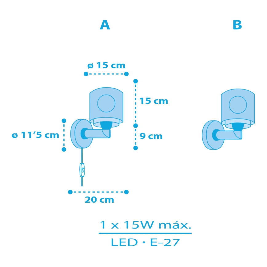 Dalber 60659 - Gyerek fali lámpa KALÓZ ISLAND 1xE27/15W/230V