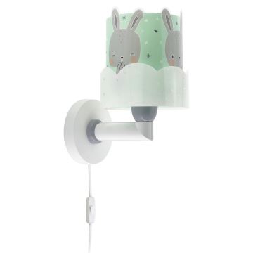 Dalber 61159H - Gyermek fali lámpa BUNNY 1xE27/60W/230V zöld