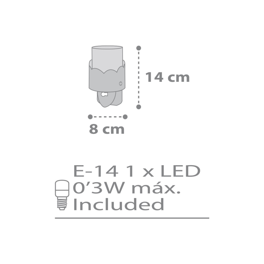 Dalber 61235E - LED Konnektoros lámpa MOON 1xE14/0,3W/230V