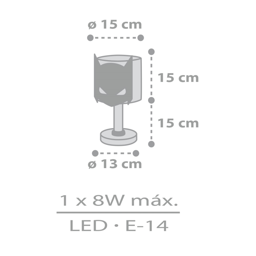 Dalber 61801 - Gyereklámpa DARK HERO 1xE14/8W/230V