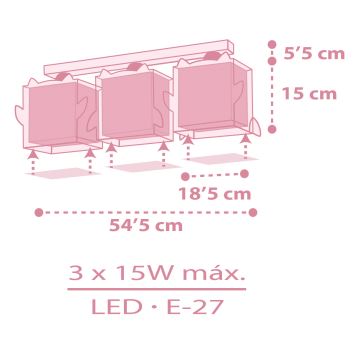 Dalber 64483 - Gyerek mennyezeti lámpa LITTLE FRIENDS 3xE27/15W/230V