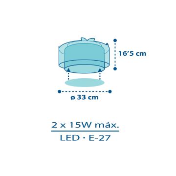 Dalber 76116 - Gyermek mennyezeti lámpa JUNGLE 2xE27/15W/230V