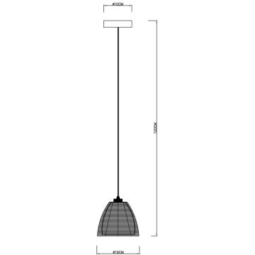 Deko-Light 342026 - Csillár zsinóron FILO 1xE27/60W/230V átm. 19 cm fekete