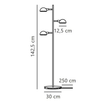 DFTP by Nordlux - Állólámpa NOMI 3xE14/8W/230V fekete