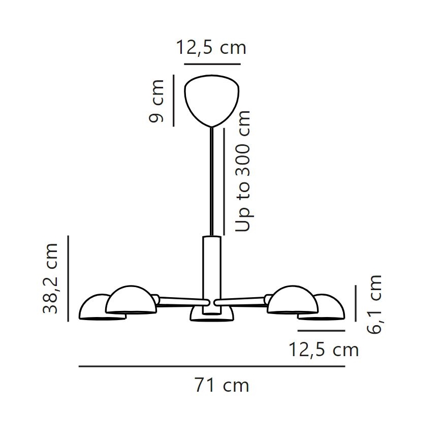 DFTP by Nordlux - Csillár zsinóron NOMI 5xE14/8W/230V fekete