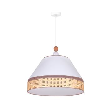 Duolla - Csillár zsinóron AVIGNON 1xE27/15W/230V á. 60 cm fehér/rattan