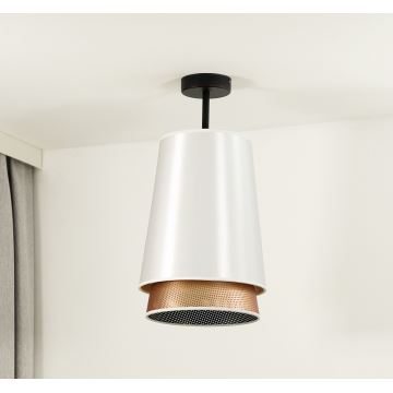 Duolla - Felületre szerelhető csillár BELL SHINY 1xE27/15W/230V fehér/réz