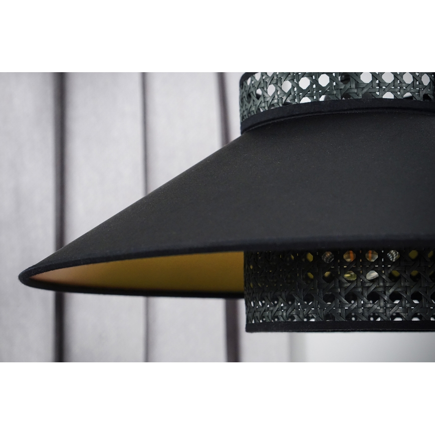 Duolla - Felületre szerelhető csillár RIO RATTAN 1xE27/15W/230V fekete/arany