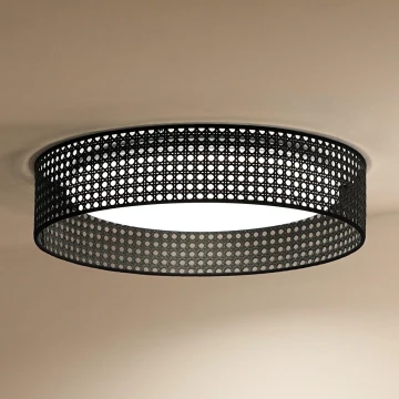 Duolla - LED Mennyezeti lámpa ROLLER RATTAN LED/24W/230V fekete