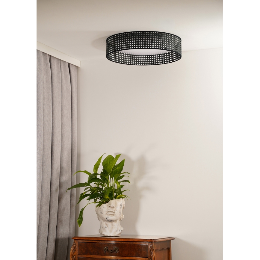 Duolla - LED Mennyezeti lámpa ROLLER RATTAN LED/24W/230V fekete